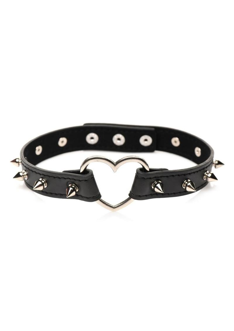 Master Series Spiked Heart Collar - Shadow Threadz Crypt