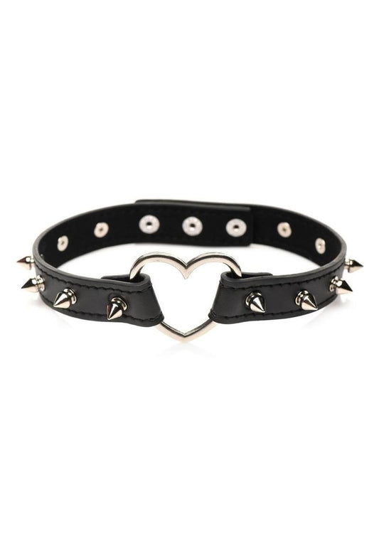 Master Series Spiked Heart Collar - Shadow Threadz Crypt
