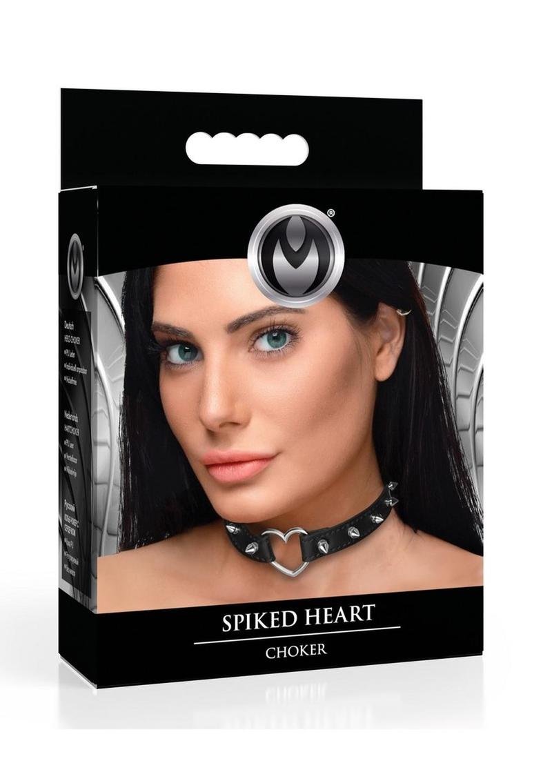 Master Series Spiked Heart Collar - Shadow Threadz Crypt