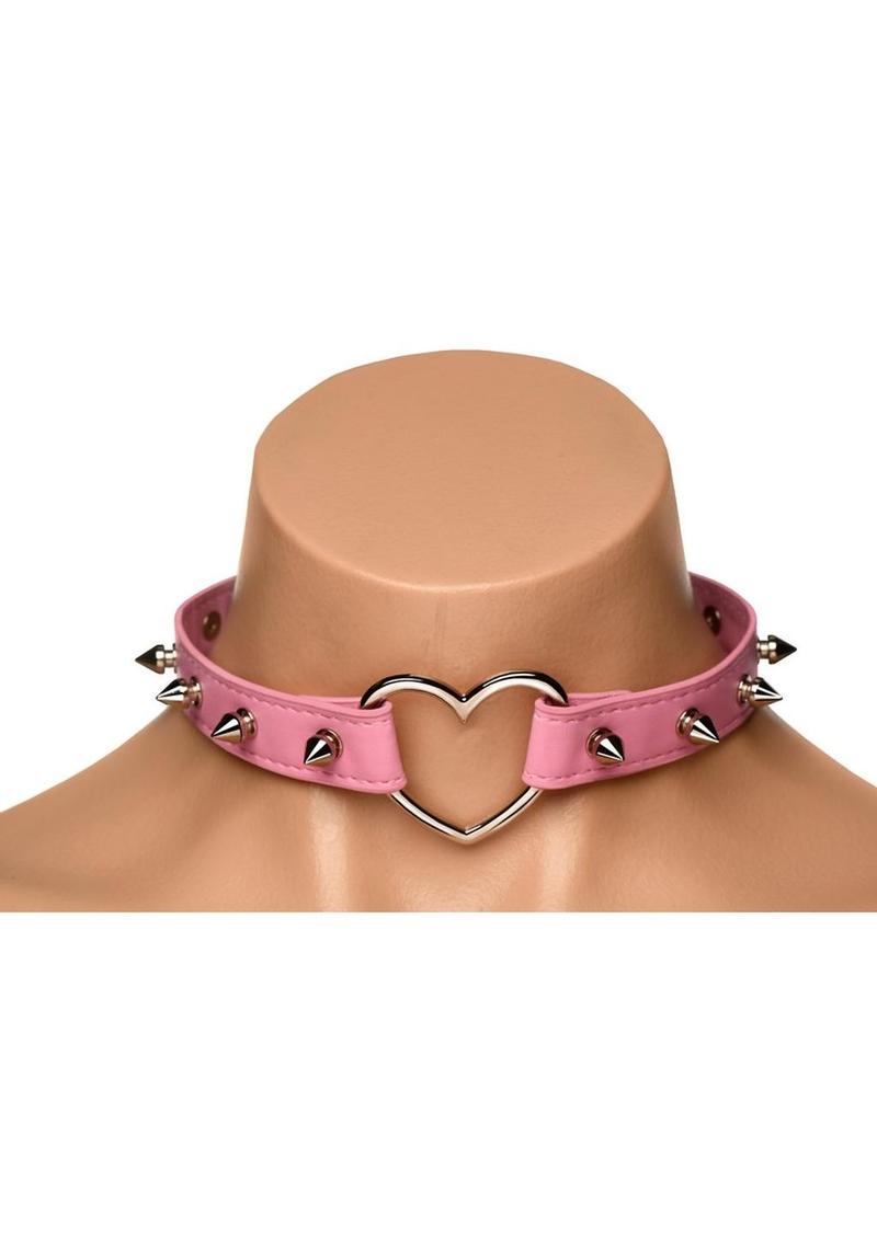Master Series Spiked Heart Collar - Shadow Threadz Crypt