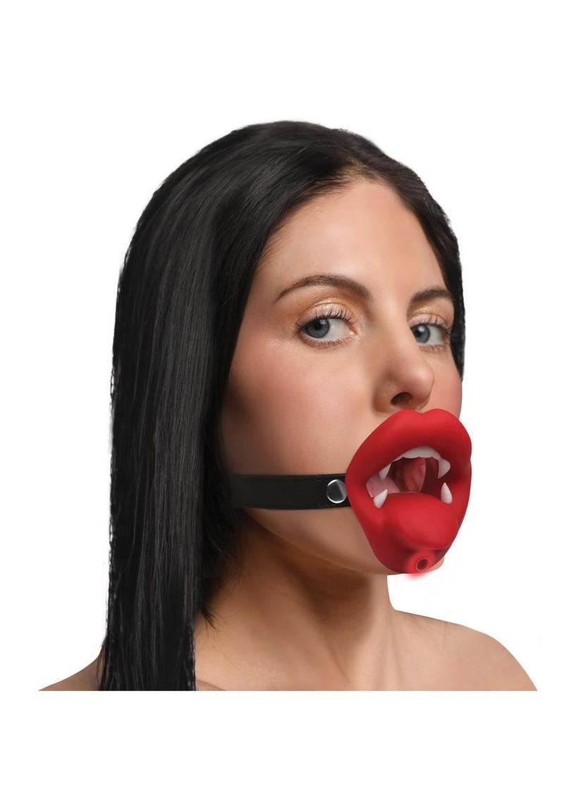 Vampire Vibrating Silicone Mouth Gag - Shadow Threadz Crypt