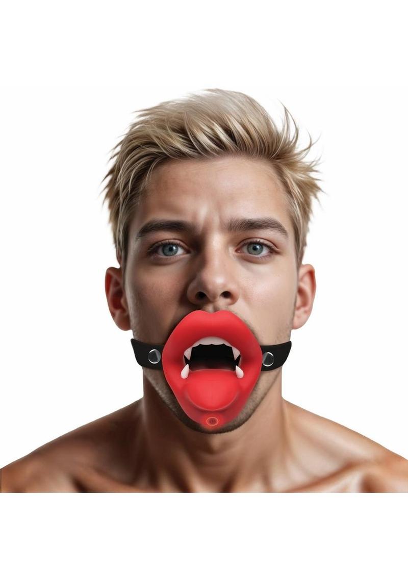 Vampire Vibrating Silicone Mouth Gag - Shadow Threadz Crypt