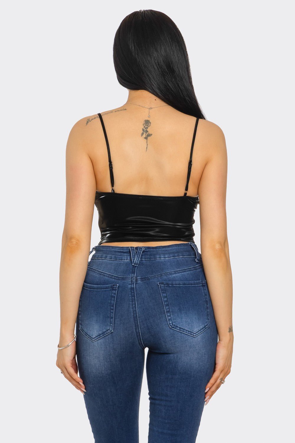 Midnight Lace-Up Crop Top