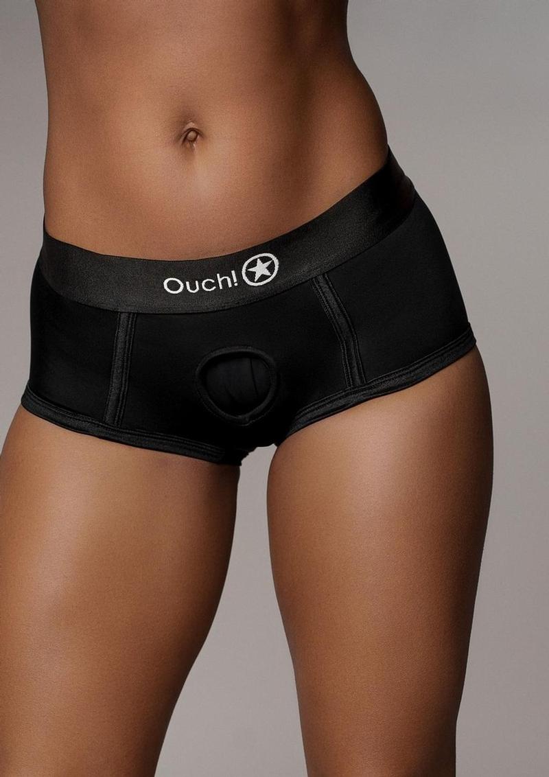Black Vibrating Bullet Strap-On Brief - Shadow Threadz Crypt