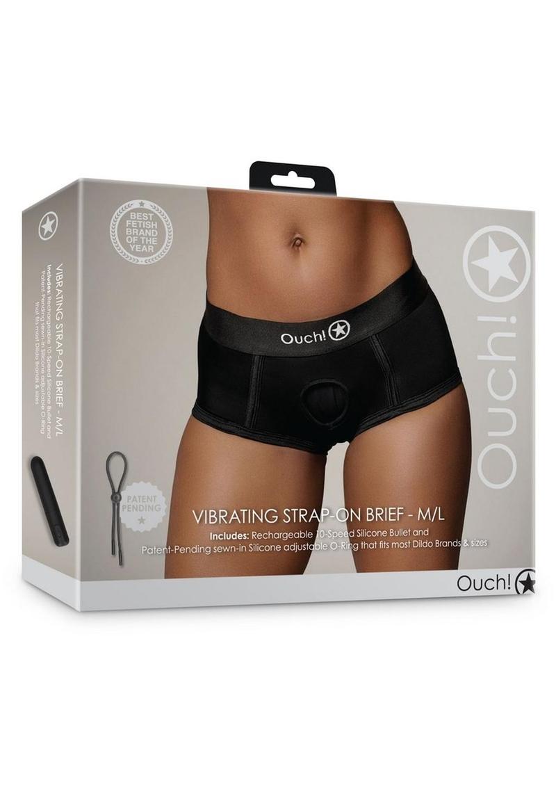 Black Vibrating Bullet Strap-On Brief - Shadow Threadz Crypt