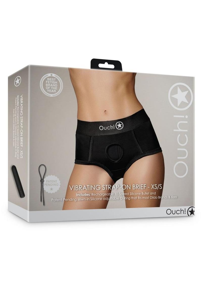 Black Vibrating Bullet Strap-On Brief - Shadow Threadz Crypt