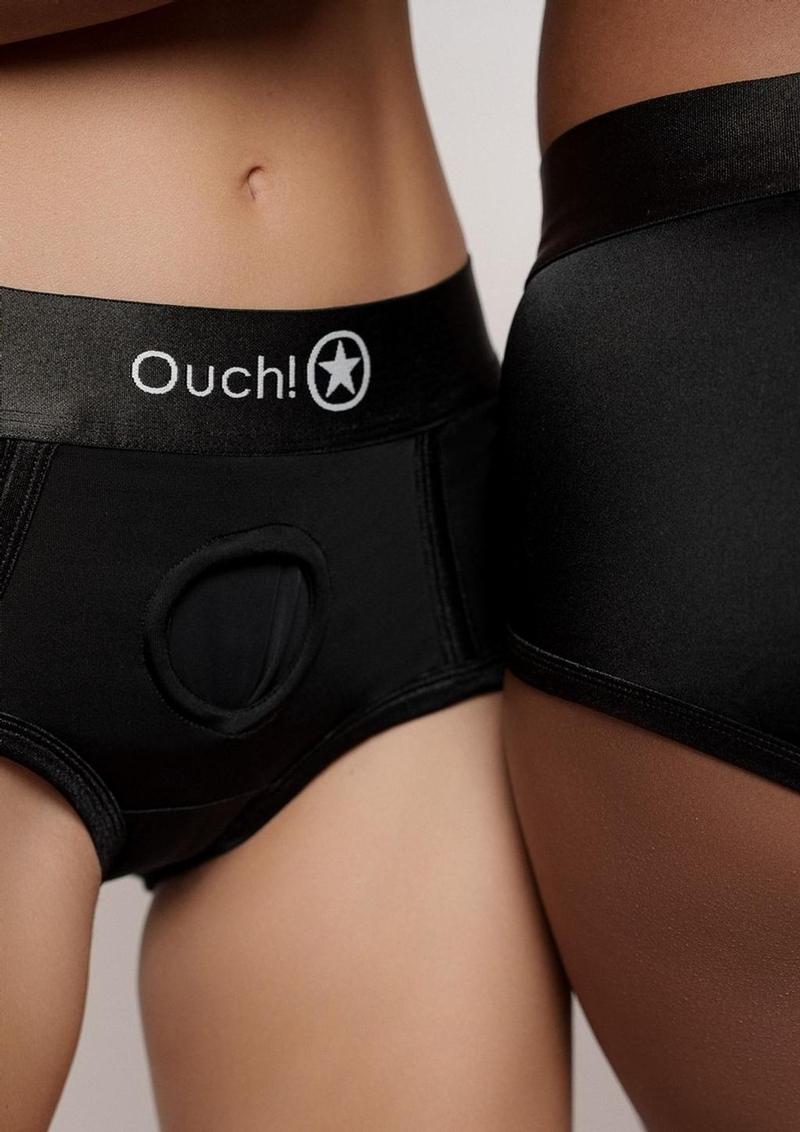 Black Vibrating Bullet Strap-On Brief - Shadow Threadz Crypt