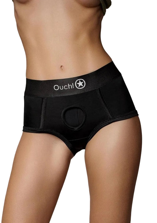 Black Vibrating Bullet Strap-On Brief - Shadow Threadz Crypt