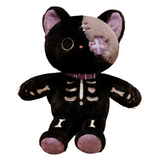 Kawaii Skeleton Cat Plush - Shadow Threadz Crypt