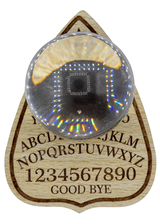 Printed Planchette Wood Crystal Sphere Holder