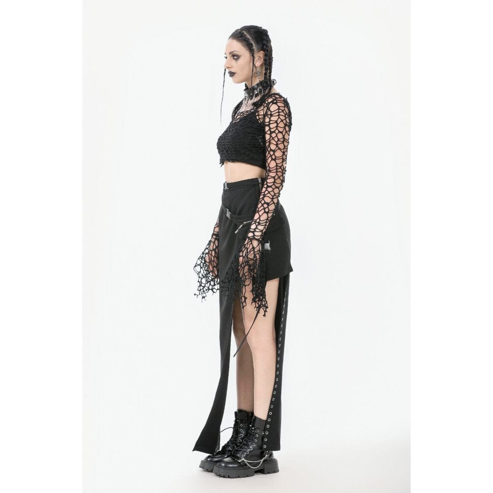 Ruin Veil Flared-Sleeve Crop Top detail view