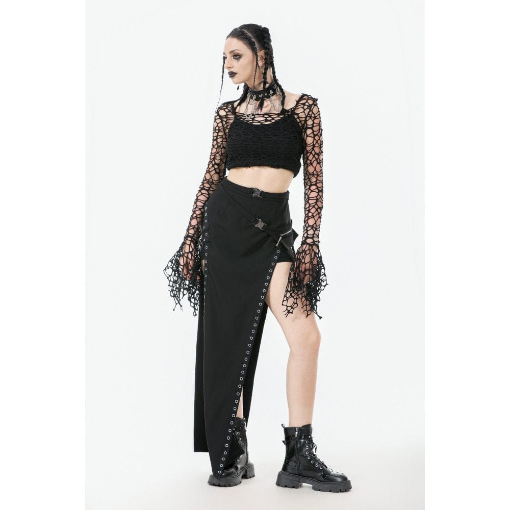 Ruin Veil Flared-Sleeve Crop Top detail view