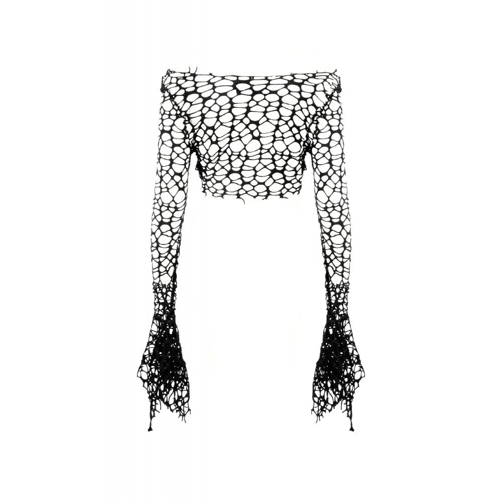 Ruin Veil Flared-Sleeve Crop Top detail view