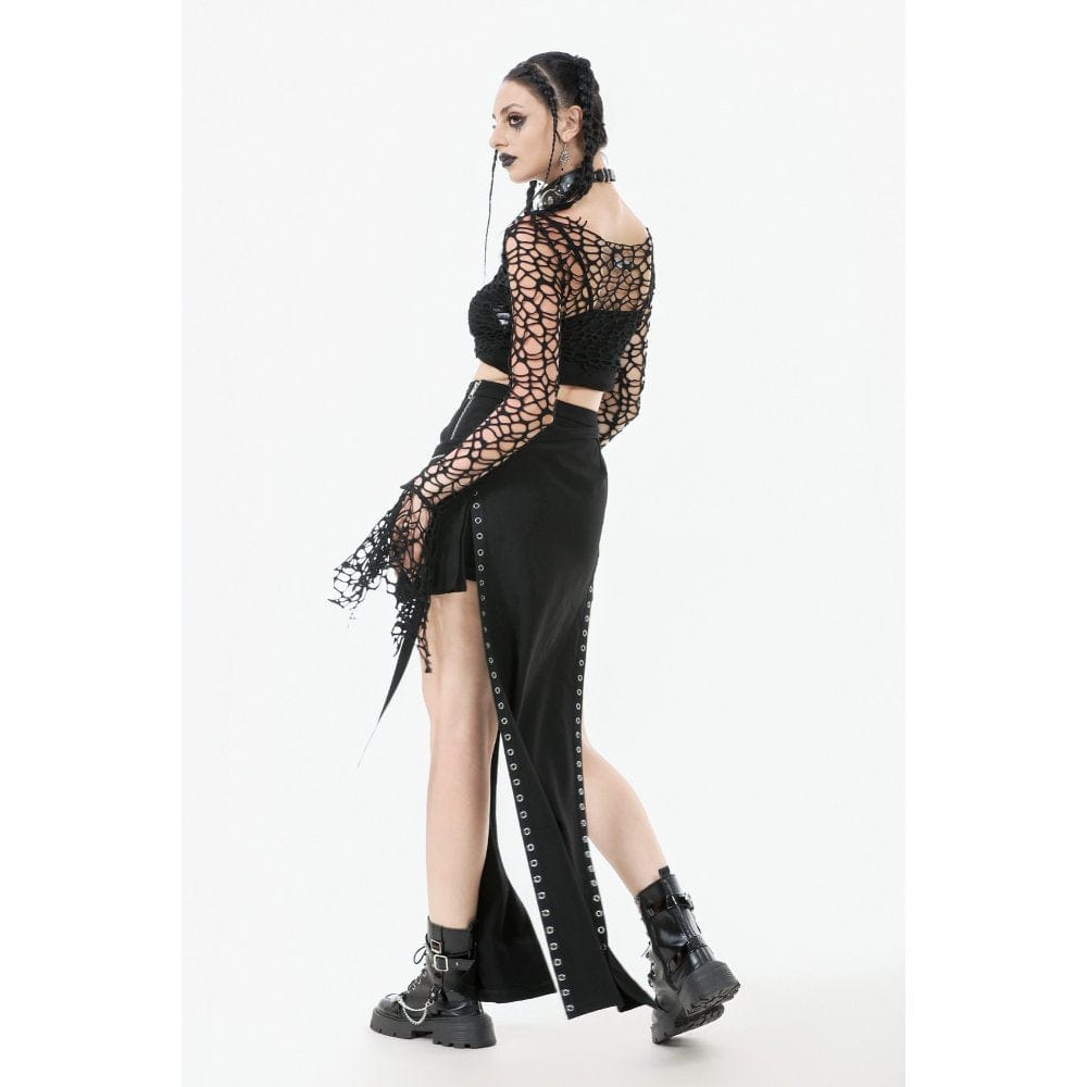 Ruin Veil Flared-Sleeve Crop Top detail view