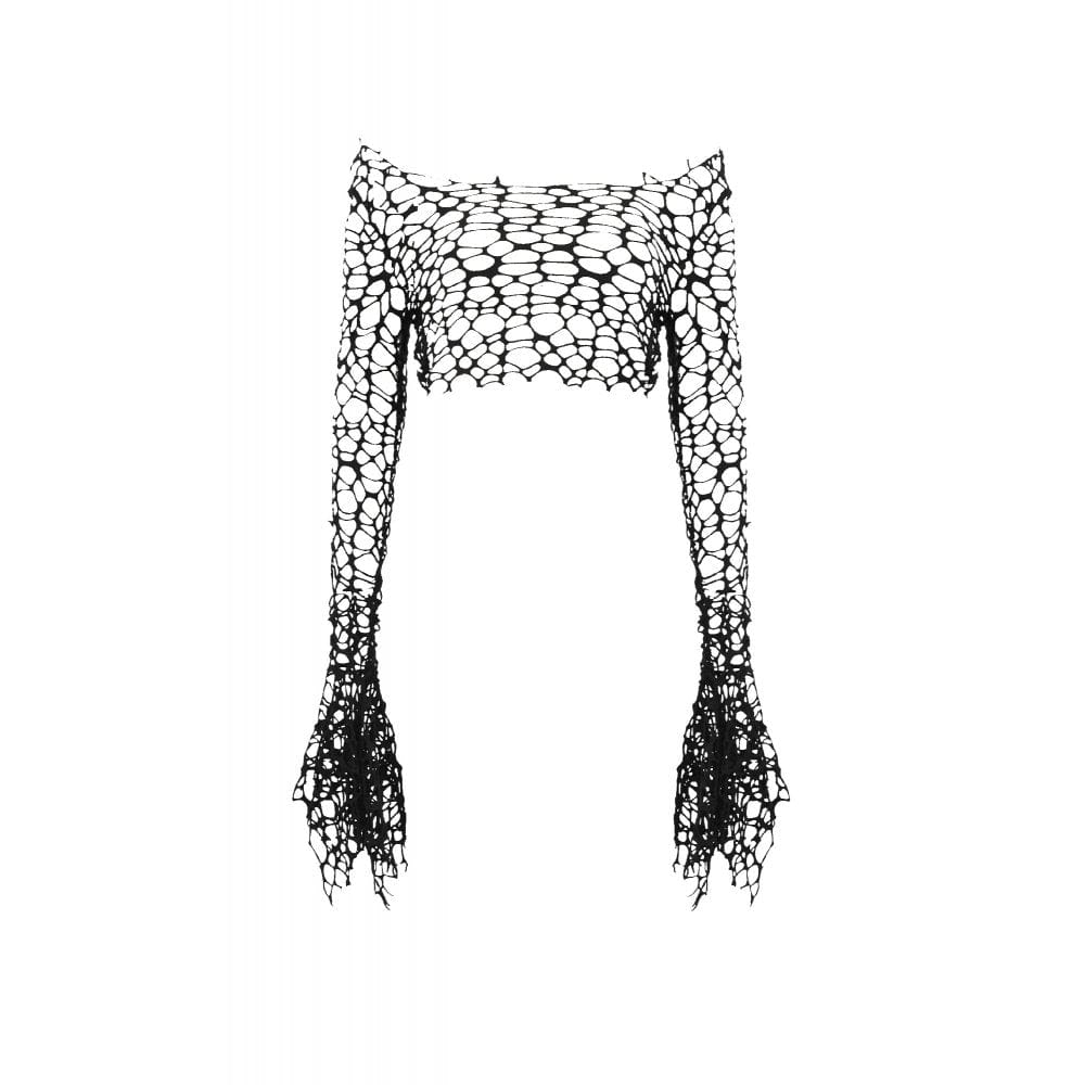 Ruin Veil Flared-Sleeve Crop Top detail view