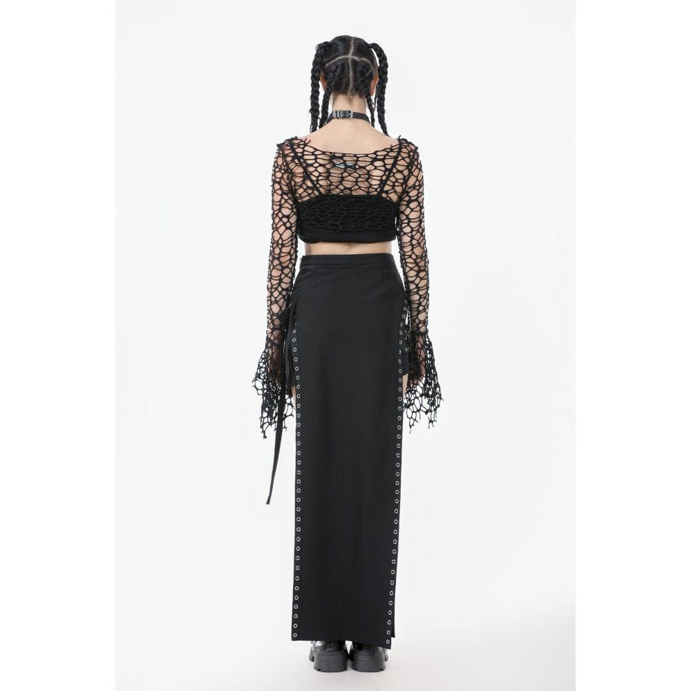 Ruin Veil Flared-Sleeve Crop Top detail view