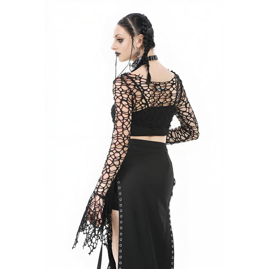 Ruin Veil Flared-Sleeve Crop Top detail view