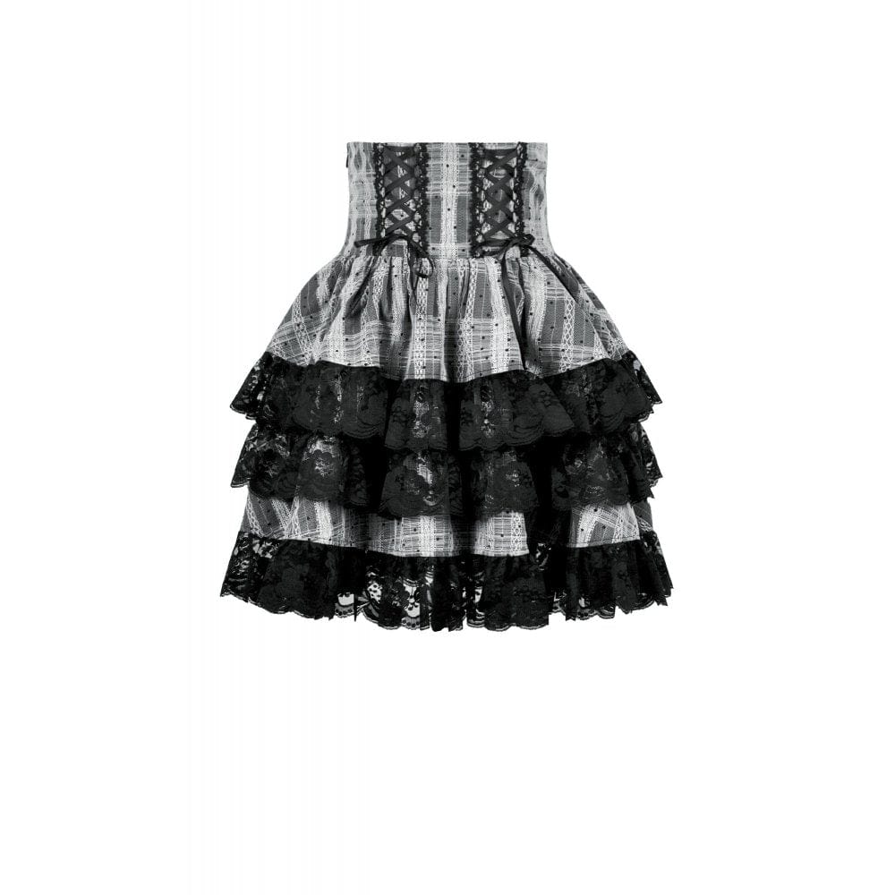 Ashen Tier Lace-Up Skirt detail view