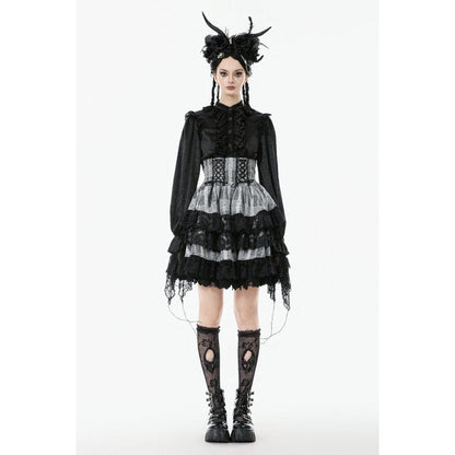 Ashen Tier Lace-Up Skirt detail view