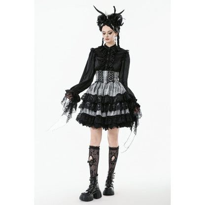 Ashen Tier Lace-Up Skirt detail view