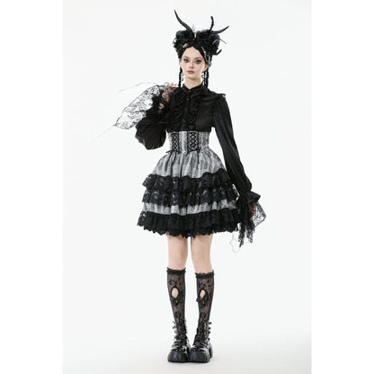 Ashen Tier Lace-Up Skirt detail view
