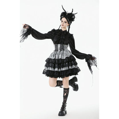 Ashen Tier Lace-Up Skirt detail view