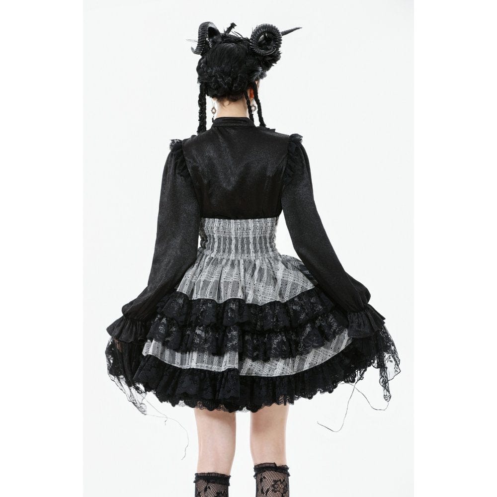 Ashen Tier Lace-Up Skirt detail view