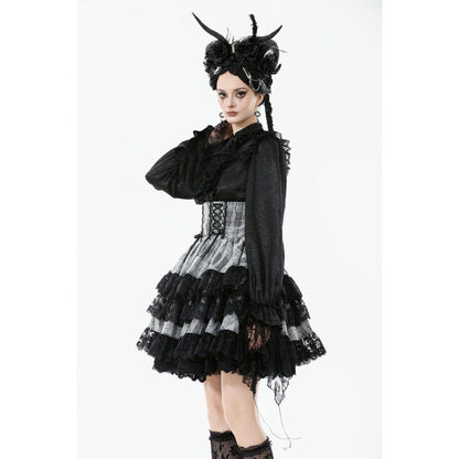 Ashen Tier Lace-Up Skirt detail view