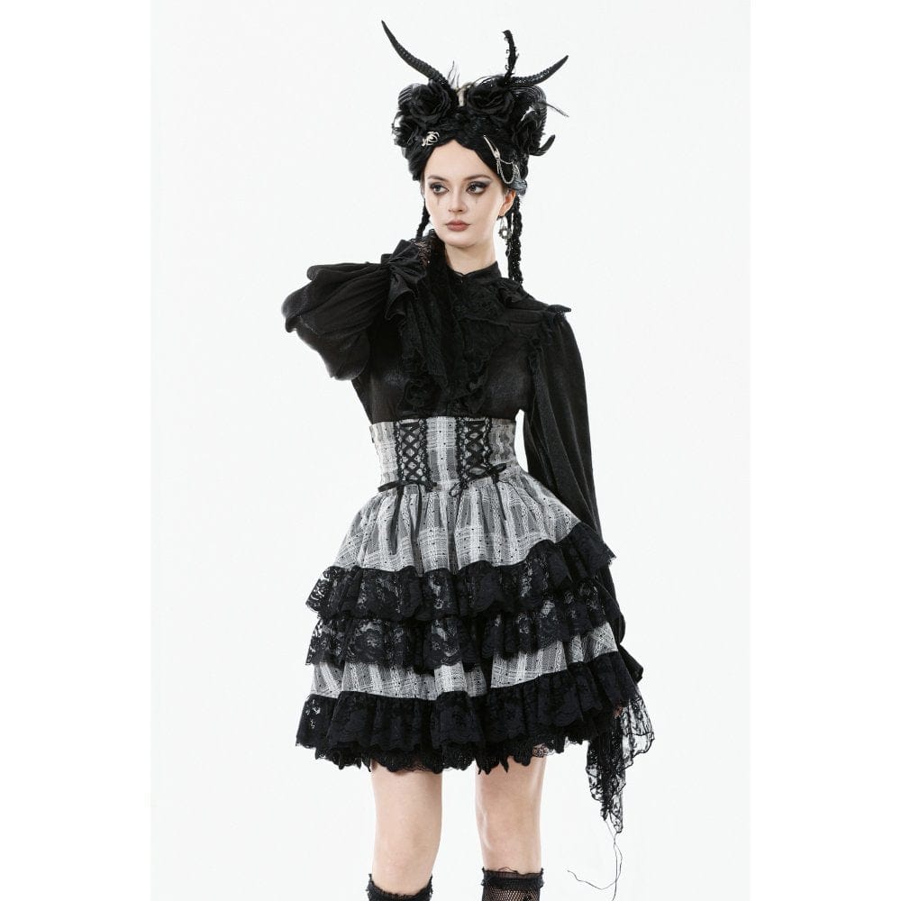 Ashen Tier Lace-Up Skirt detail view