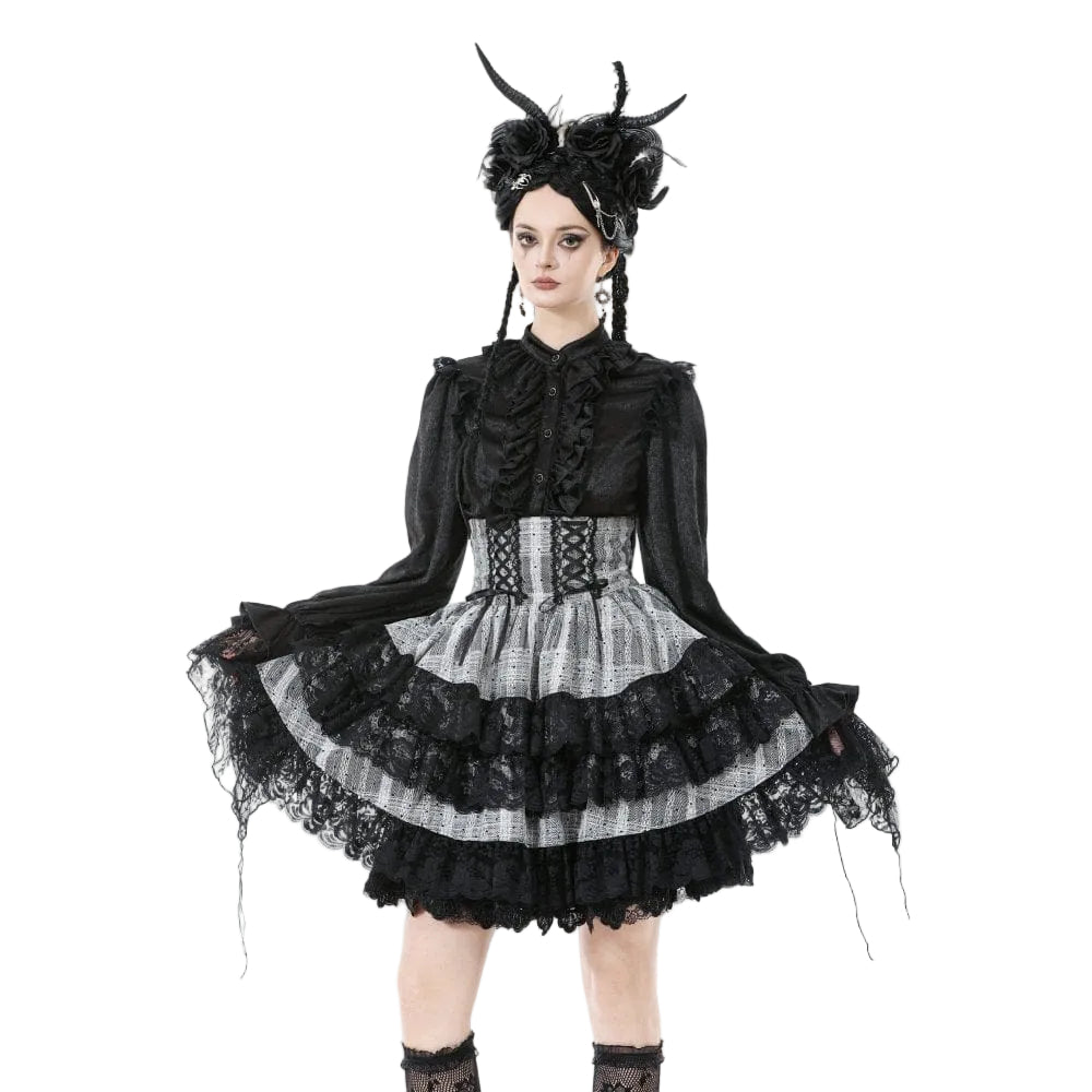 Ashen Tier Lace-Up Skirt detail view