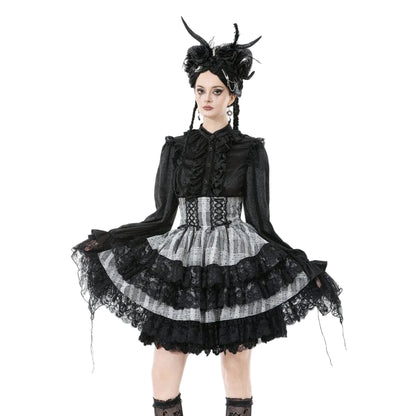 Ashen Tier Lace-Up Skirt detail view