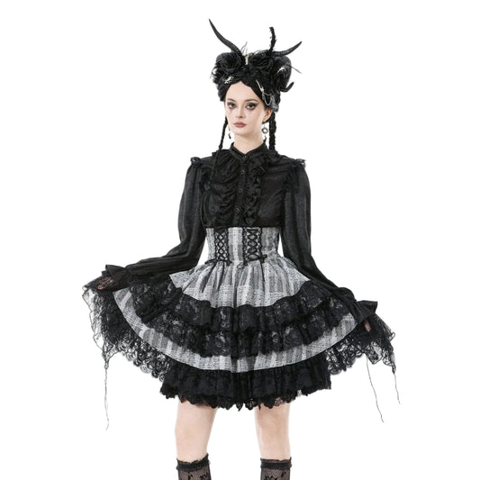 Ashen Tier Lace-Up Skirt detail view
