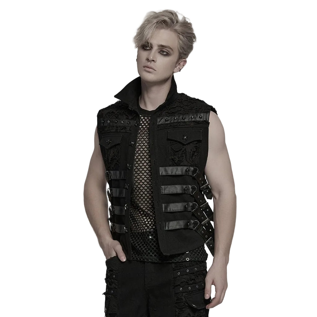 Riot Frame Buckle-Strap Vest detail view