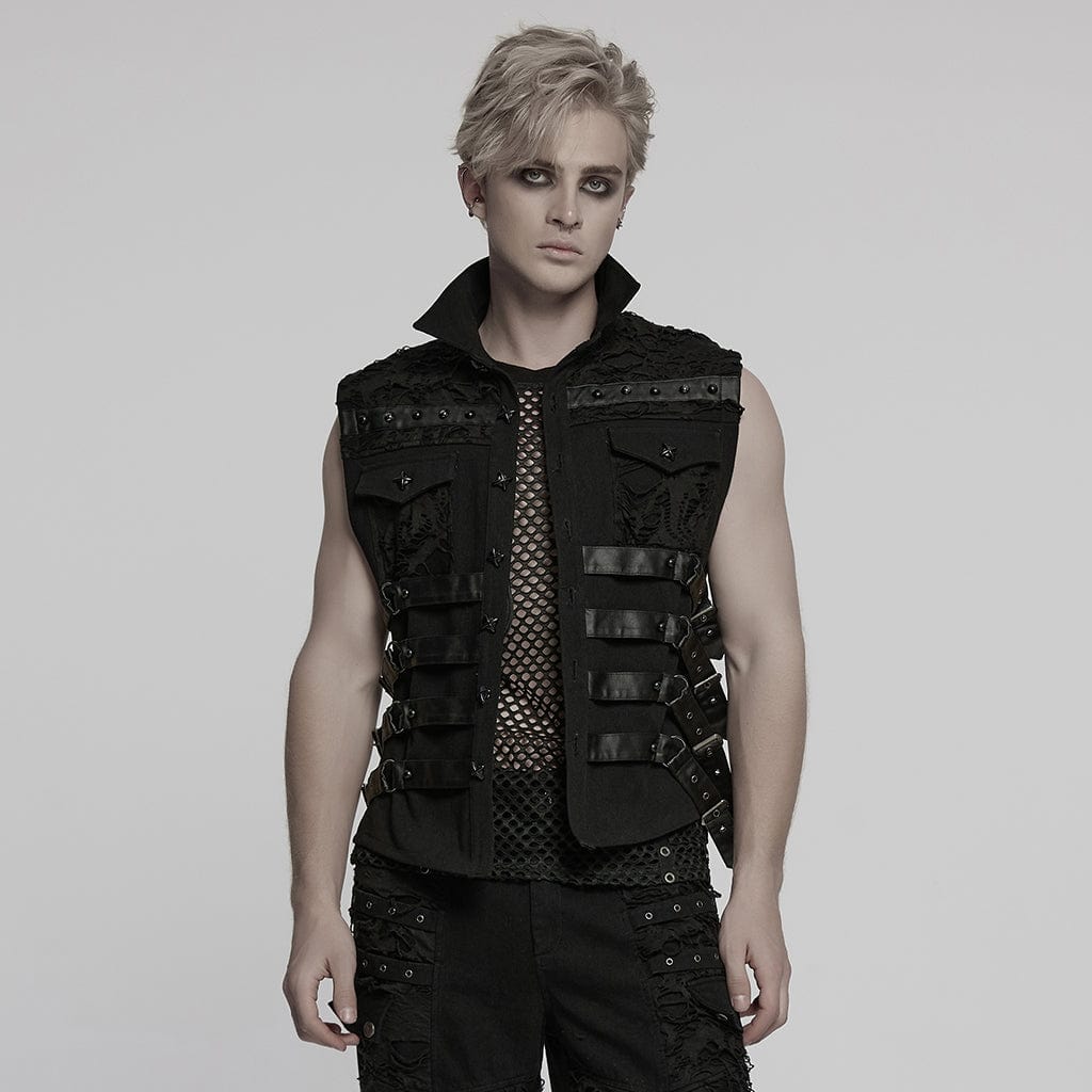 Riot Frame Buckle-Strap Vest front view