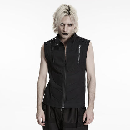 Dead Signal Skull Zip Vest front view