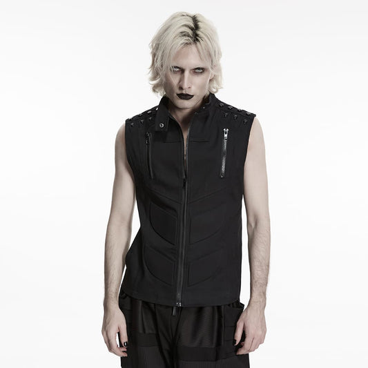 Dead Signal Skull Zip Vest front view