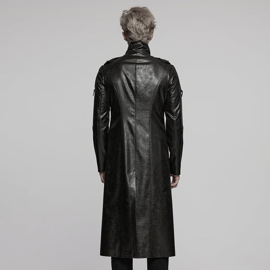 Wasteland Commander Faux Leather Coat detail view
