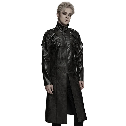 Wasteland Commander Faux Leather Coat detail view
