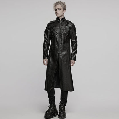 Wasteland Commander Faux Leather Coat detail view
