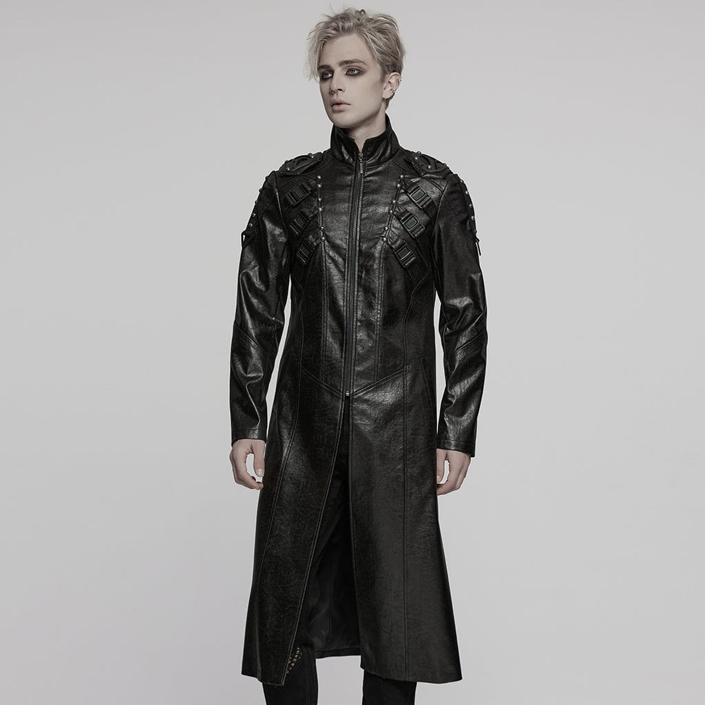 Wasteland Commander Faux Leather Coat front view