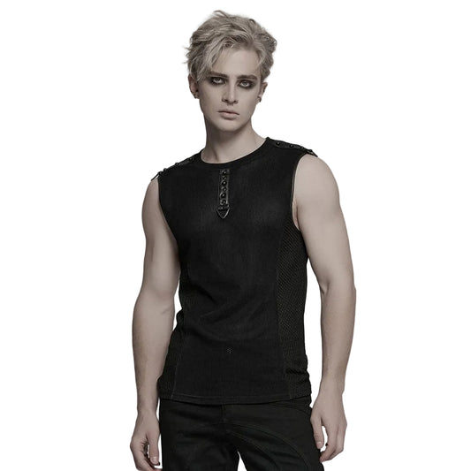 Black Static Sheer Mesh Vest detail view