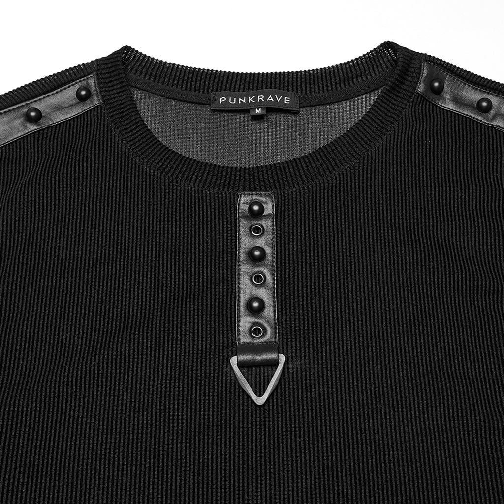 Black Static Sheer Mesh Vest detail view