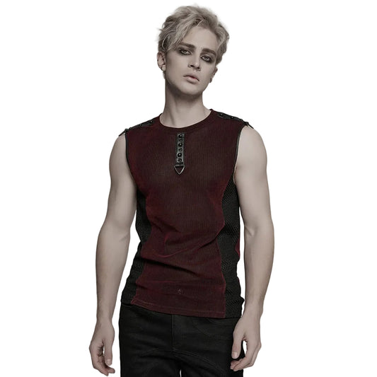 Red Static Sheer Mesh Vest front view