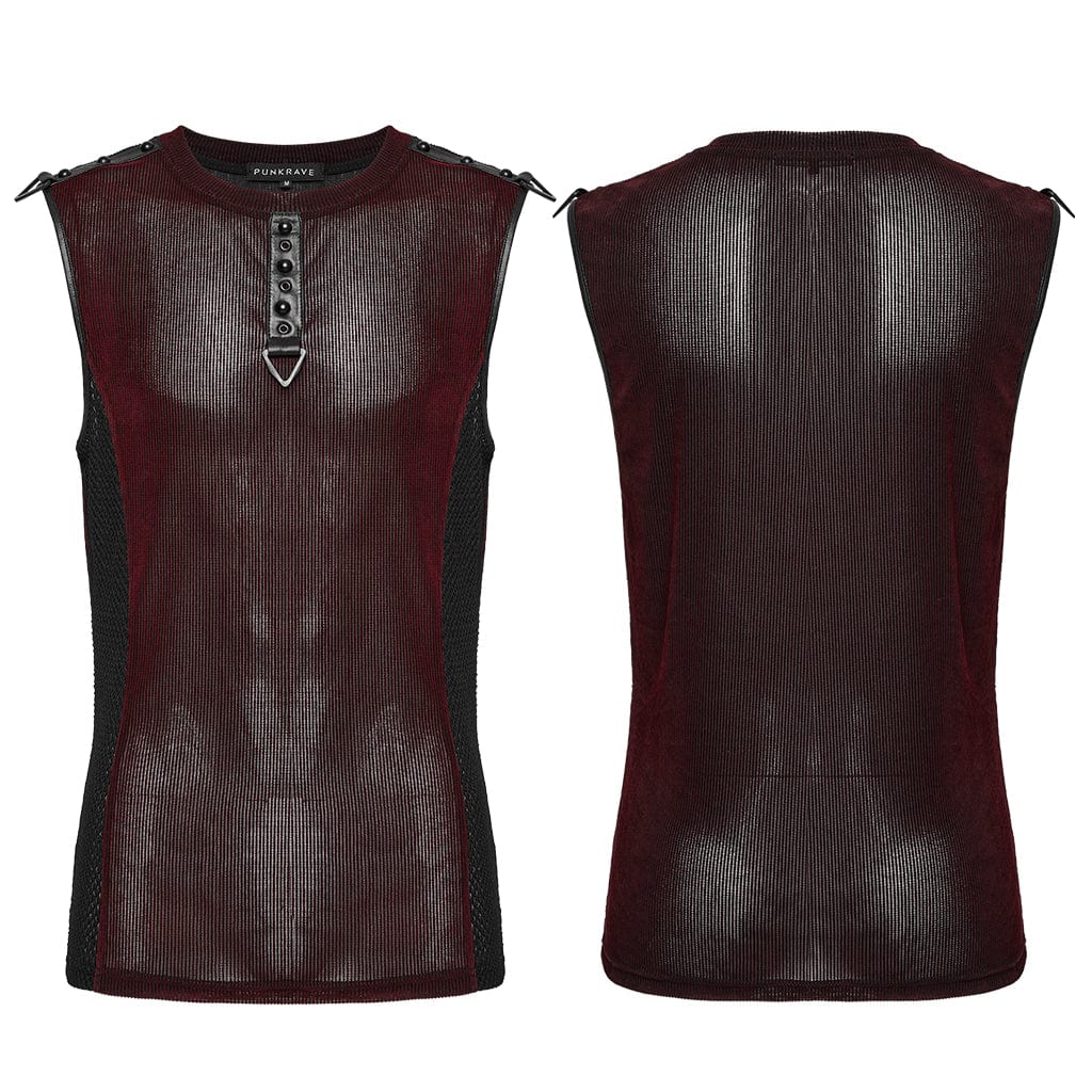 Red Static Sheer Mesh Vest detail view
