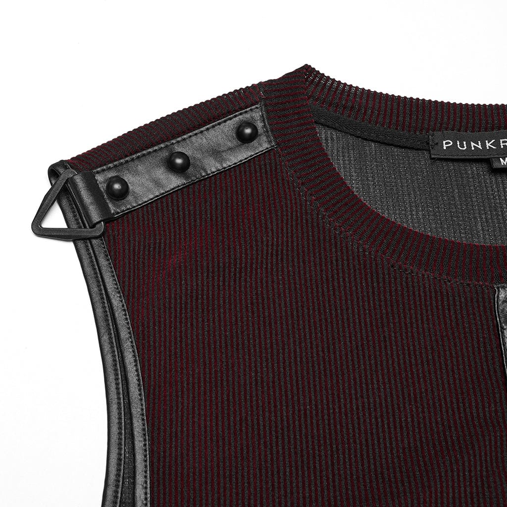 Red Static Sheer Mesh Vest detail view