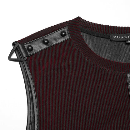 Red Static Sheer Mesh Vest detail view