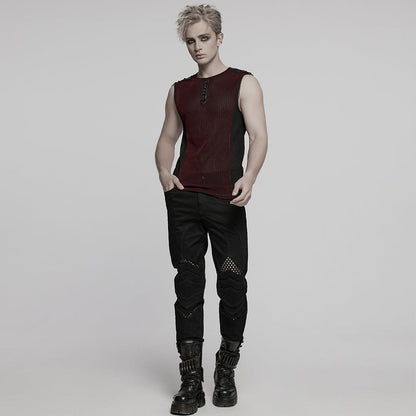 Red Static Sheer Mesh Vest detail view