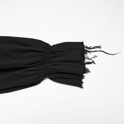 Midnight Court Ruffled Lace-Up Shirt