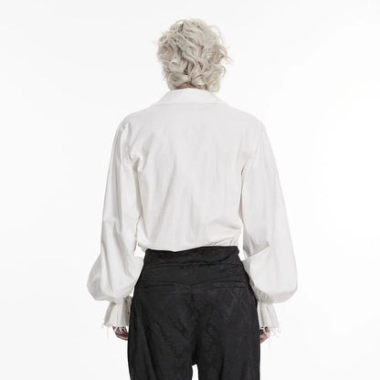 Midnight Court Ruffled Lace-Up Shirt