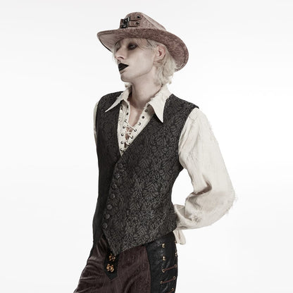 Gothic Retro Jacquard Waistcoat - M